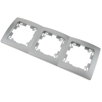 Bematik - Marco Triple Para 3 Mecanismos Empotrables 225x80mm Serie Lille De Color Plata Y Gris Me03800