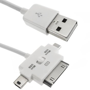 Bematik - Cable De Sincronización Para Micro Usb Mini Usb Apple 30pin Od00700