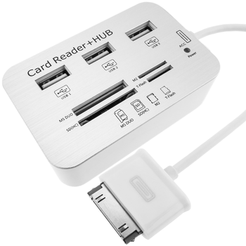 Bematik - Lector Tarjetas De Memoria Y Usb-hub Para Samsung Galaxy Tab Compatible Ms M2 Sd Mmc Tflash Plata Od07300