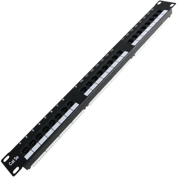 Rackmatic - Patch Panel De 24 Rj45 Cat.5e Utp 1u Negro Rc04100