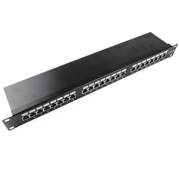 Rackmatic - Patch Panel De 24 Rj45 Cat.5e Ftp 1u Negro Rc04300