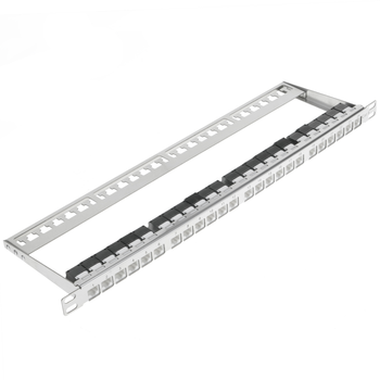 Rackmatic - Patch Panel 24 Rj45 Cat.6 Utp 0.5u Metal Con Peine Para Gestión De Cables Rd03900