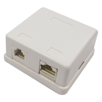 Bematik - Caja De Superficie De 1 Rj11 Cat.3 Y 1 Rj45 Cat.6 Ftp Ri02300