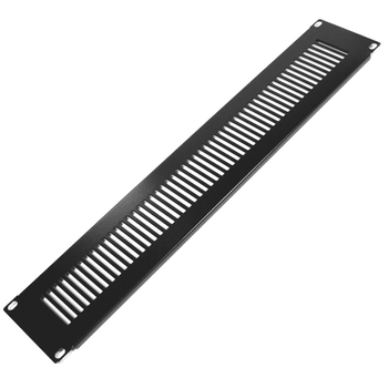 Rackmatic - Panel De Rejilla De 2u Para Armario Rack 19" Tapa De Ventilación Negra Rm02700