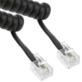 Bematik - Cable Telefónico Rizado De 4 Hilos Y Conectores Rj11 1m Rt06100