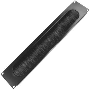 Rackmatic - Panel Pasacables Guíacables Para Armario Rack 19" 2u Con Cepillo Para Gestión De Cables Rv01400