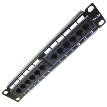 Rackmatic - Patch Panel 10" Para Armario Rack 12-port Rj45 Cat.5e Utp 1u Tr03200