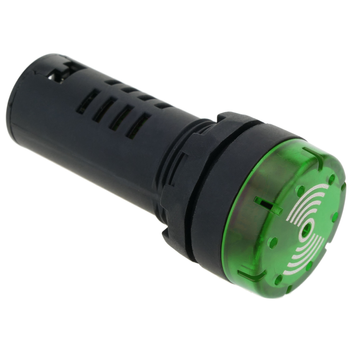 Bematik - Luz Piloto Led Intermitente Con Zumbador De 22 Mm Para Paneles De Control 220 Vac Verde Tx09000