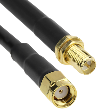 Goobay 11522 - Cable coaxial de 5 m/Macho y Hembra/Conector antena  TV/Angulo 90 grados/Blanco