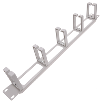 Rackmatic - Panel Guíacables Para Armario Rack 19" 1u Con 5 Anillas Para Gestión De Cables Blanco Wt05100