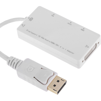 Bematik - Adaptador De Displayport A Vga Audio Hdmi Dvi Blanco Yp04000