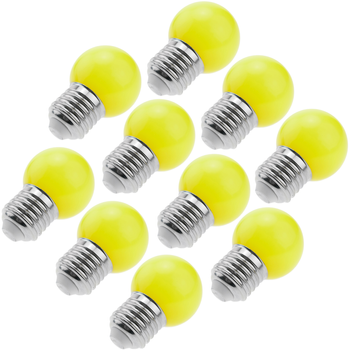 Primematik - Bombilla Led G45 E27 230vac 1,5w Luz Amarilla 10 Pack Nt19700