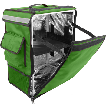 Primematik - Mochila Isotérmica 35 X 49 X 25 Cm Verde Para Comidas Al Aire Libre Y Entrega De Pedidos Delivery De Comida En Moto O Bicicleta Cb07400