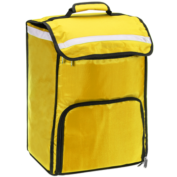 Primematik - Nevera Portátil Amarilla 40 Litros 34x47x25cm, Mochila Bolsa Isotérmica Para Picnic, Camping, Playa, Entrega De Alimentos En Moto O Bicicleta Cb05500