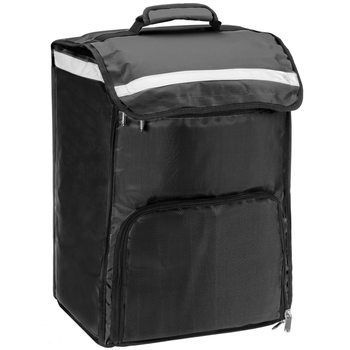 Primematik - Mochila Isotérmica 34 X 47 X 25 Cm Negra Para Comidas Al Aire Libre Y Entrega De Pedidos Delivery De Comida En Moto O Bicicleta Cb05300