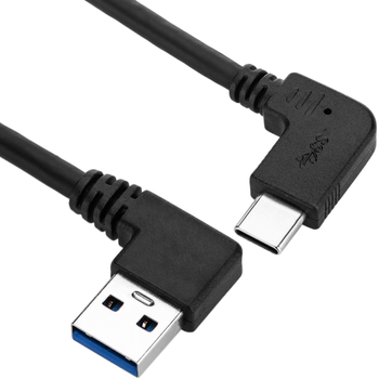 Bematik - Cable Usb-c 3.1 Macho Acodado A Usb-a 3.1 Macho Acodado De 3 M Color Negro Uw05400