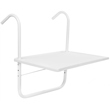 Primematik - Mesa Rectangular De Polipropileno Para Balcón 52x40cm Blanco Kz15400