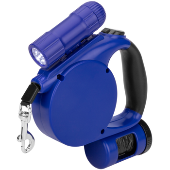 Primematik - Correa Extensible Para Mascotas Color Azul Con Dispensador De Bolsas Ma16300