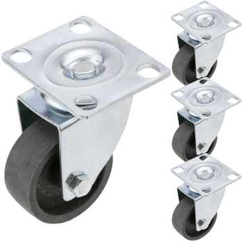 Primematik - Ruedas Pivotantes Industriales De Metal Sin Freno 50 Mm 4 Unidades Qr00800