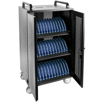 Rackmatic - Armario De Carga Y Transporte Para 36 Tablets Y Portátiles Negro Con 40 Schuko En 5 Regletas Wm05500