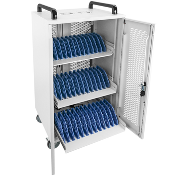 Rackmatic - Armario De Carga Y Transporte Para 36 Tablets Y Portátiles Blanco Con 40 Schuko En 5 Regletas Wm06500