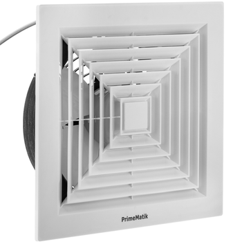 Primematik - Ventilador De Escape, Extractor De Aire 250x250 Mm, Alta Potencia De Succión, Para Baño Lavabo Cocina Trastero Garaje Kh32100