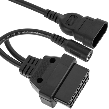 Bematik - Cable De Diagnóstico Obd2 3 Pin Macho Y Conector Dc Hembra Compatible Con Vehículos Fiat De 25 Cm Ob18800