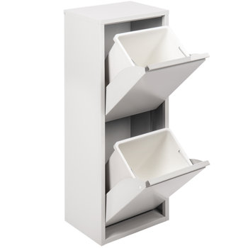 Mueble Con 2 Cubos De Basura Sollentuna De 28 L Metal Plástico 93 X 33 X 25  Cm Blanco [en.casa] con Ofertas en Carrefour