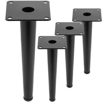 Pies redondos para mesa y mueble. Patas en acero blancas de 25cm 4-pack