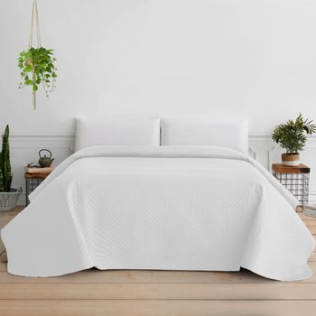 Colcha Bouti Entretiempo Rombos. Cama 90 - 180 X 260 Cm Blanco.