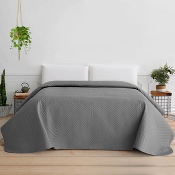 Colcha Bouti Entretiempo Rombos. Cama 90 - 180 X 260 Cm Gris Oscuro.