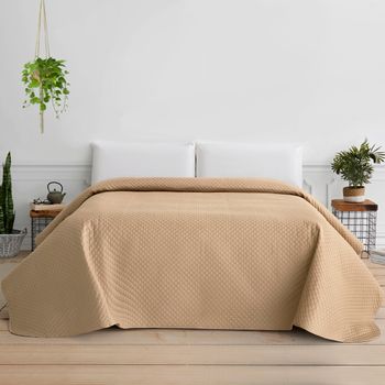 Colcha Bouti Entretiempo Rombos. Cama 105 - 200 X 260 Cm Beige.