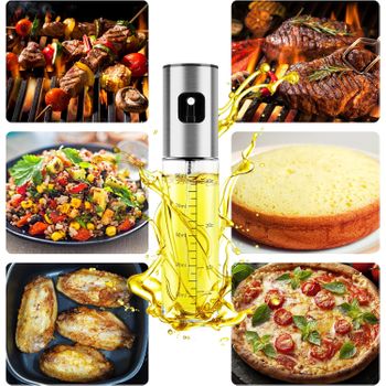 Pulverizadores De Aceite De Oliva O Vinagre Con Envase De Vidrio 100ml Botella Spray De Aceite Para Freidora De Aire, Airfryer Cocina, Vaporizador Aceite De Oliva Y Vinagre.