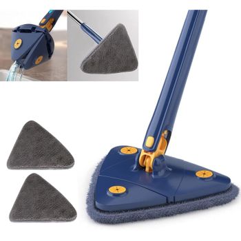 Trapeador De Limpieza Triangular Trapeador Giratorio De 360 ​​​​grados Con Mango Ajustable