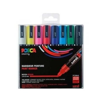 Bismark Rotulador lettering bicolor oro + 8 colores de borde neón-pastel  -set 8u- 