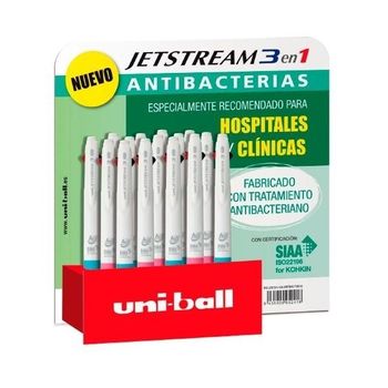 Uniball Jetstream Sxe-400 Antibacterias 2 Colores En 1 Expositor Surtidos -15u-