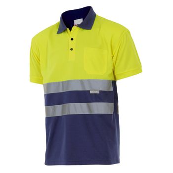 Polo Manga Corta Alta Visibilidad Amarillo Azul S