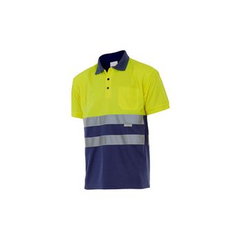 Polo Alta Visibilidad Marino / Amarillo Fluor Marca Velilla