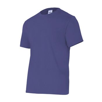 Camiseta Trabajo Manga Corta Sin Bolsillo Cuello Redondo M Algodon 100% Azul Marino 5010 Velilla