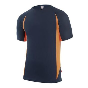 Camiseta Técnica Azul Mari/naranja T/xl