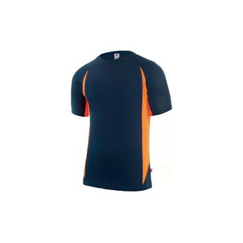 Camiseta Tecnica Bicolor Marino-naranja Marca Velilla