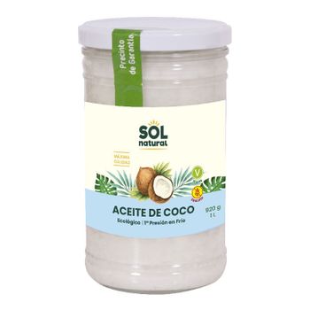 Aceite De Coco Virgen Extra Bio 1l Sol Natural