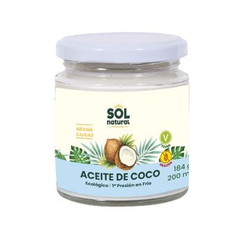 Aceite De Coco Virgen Extra Bio 200ml Sol Natural