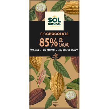 Tableta Chocolate Negro 85% Bio 70g Sol Natural