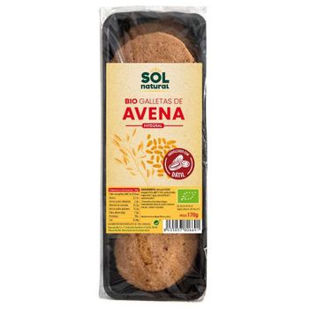 Galletas De Avena Integral Endulzadas Con Datil Bio 170g Sol Natural