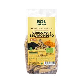 Palitos De Espelta Con Curcuma Y Sesamo Negro Bio 150g Sol Natural