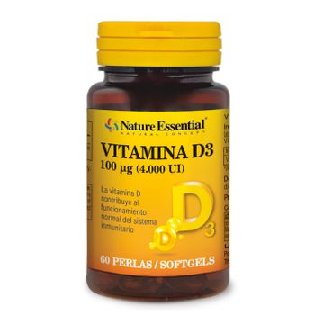 Nature Essential Vitamina D3 100 Mcg 4000 U.i 60 Perlas