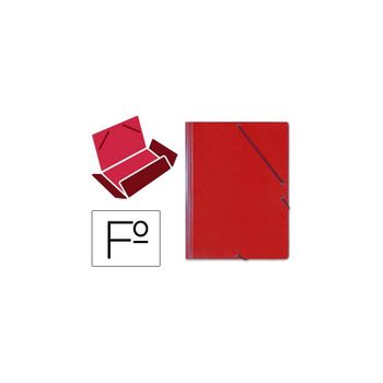 Carpeta Gomas Solapas Carton Saro Tamaã?o Folio Rojo 10 Unidades