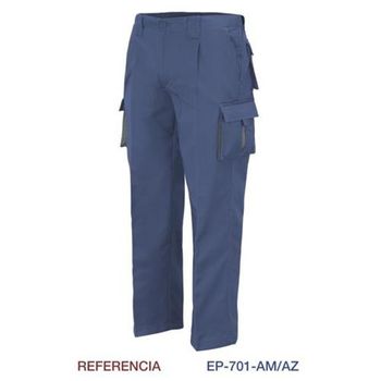 Pantalon Multibolsillo Con Refuerzo Marino L9000 T-40