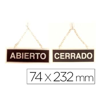 Letrero Metalico Serigrafiado Abierto Y Cerrado Con Cadena Y Ventosa Para Co